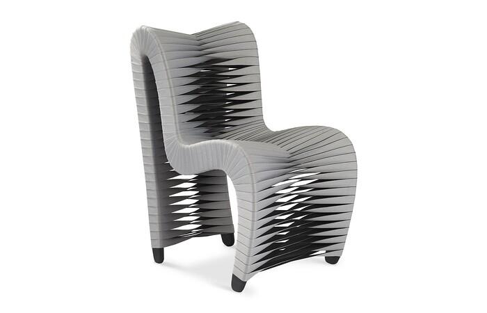 Seat Belt Dining Chair, Gray/Black