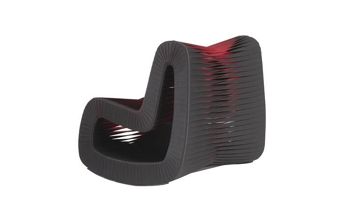 Seat Belt Rocking Chair, Black/Red