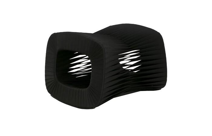 Seat Belt Ottoman, Black/Black