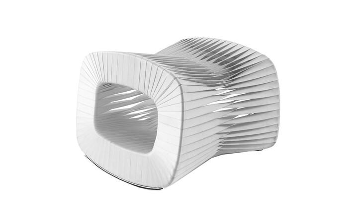 Seat Belt Ottoman, White