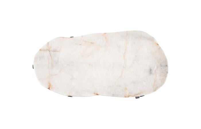 Polished Quartz Coffee Table, White