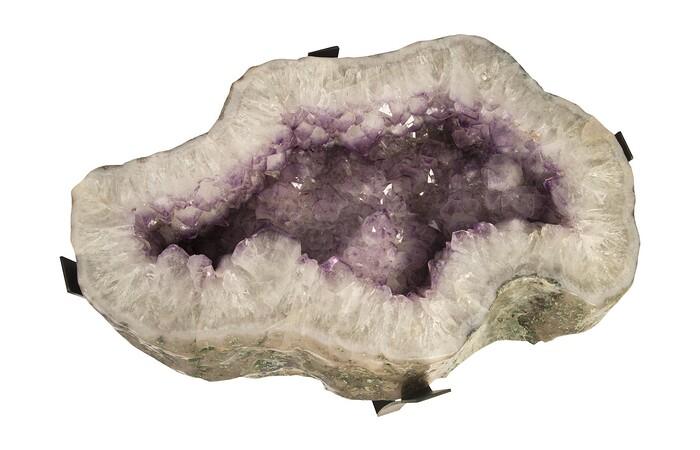 Amethyst Side Table, Metal Base