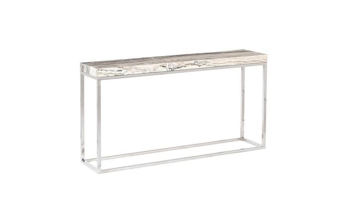 Onyx Console Table, Stainless Steel