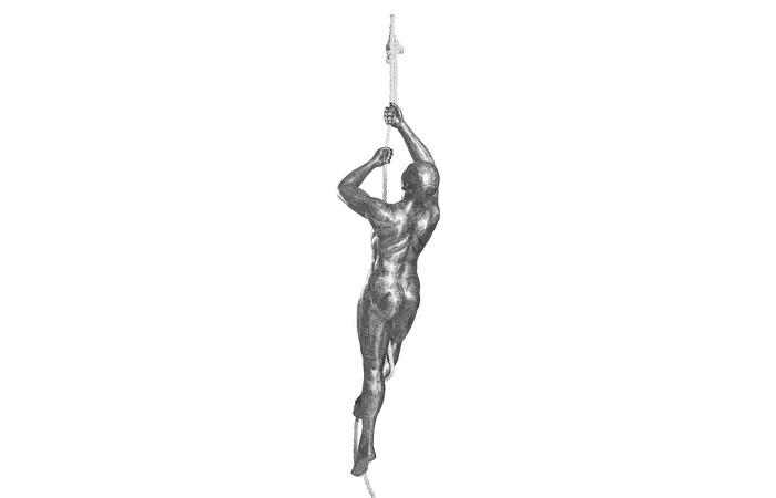 Climbing Sculpture w/Rope, Black/Silver, Aluminum