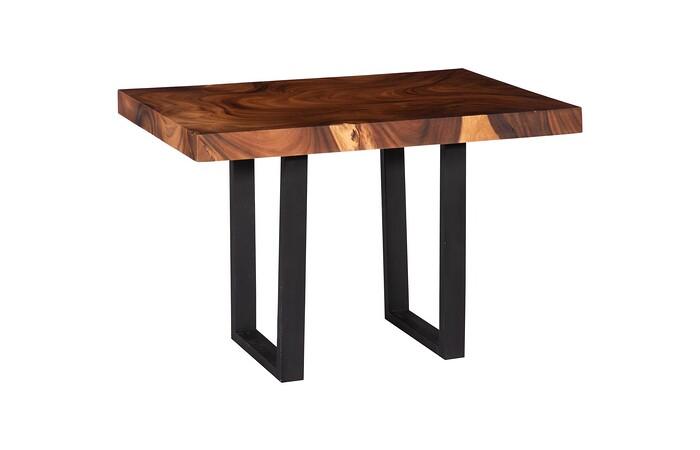 Origins Dining Table, Straight Edge, Natural, Satin Black Legs