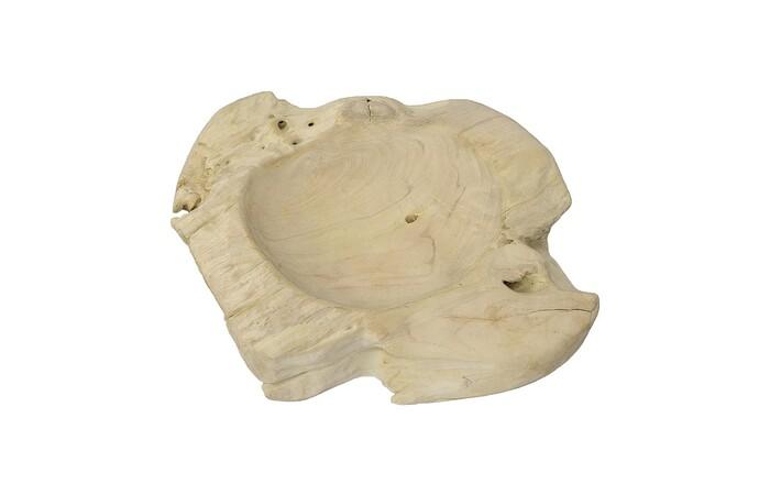 Teak Wood Bowl, Bleached