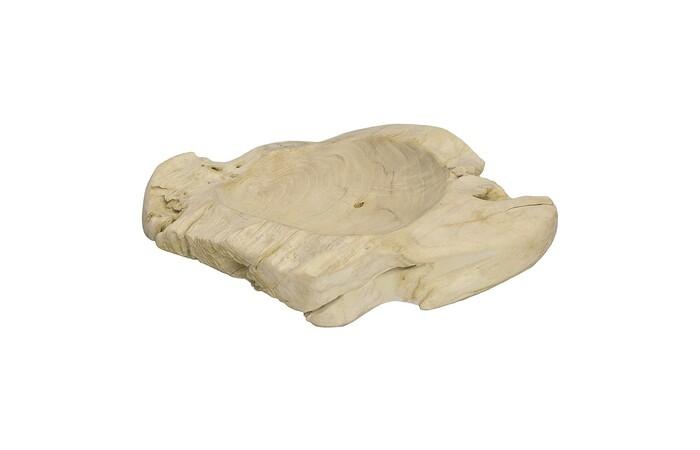 Teak Wood Bowl, Bleached