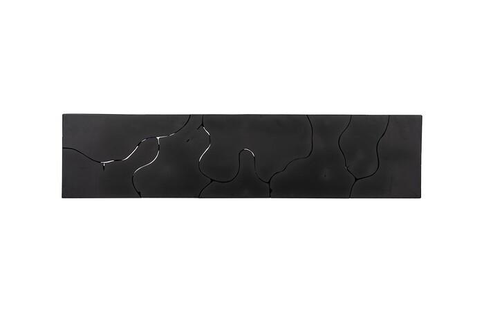 Teak Slice Console Table, Black