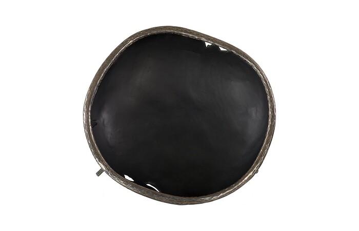 Graven Table Top Bowl, Black and Stainless Steel