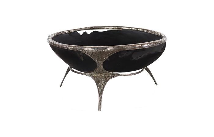 Graven Table Top Bowl, Black and Stainless Steel