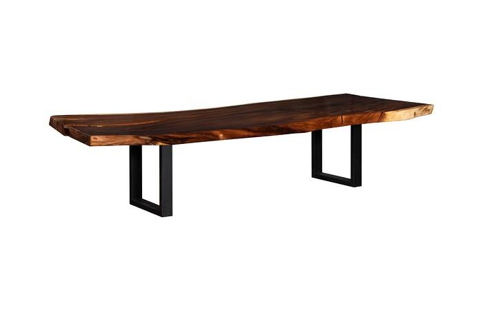 Origins Dining Table, Live Edge, Natural, Satin Black Legs