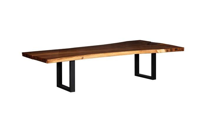Origins Dining Table, Live Edge, Natural, Satin Black Legs