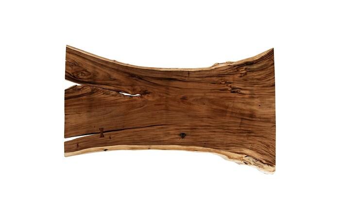 Origins Dining Table, Live Edge, Natural, Satin Black Legs