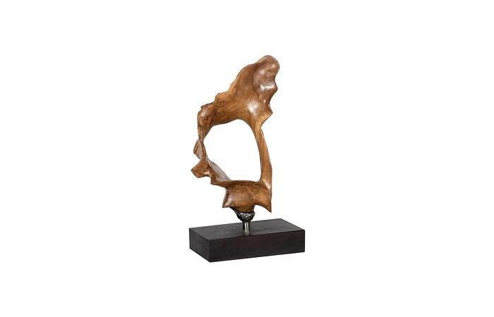 Metallurgy Wood Sculpture, Iron Base, Assorted