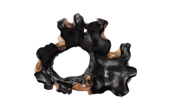 Suar Wood Coffee Table, Black Finish