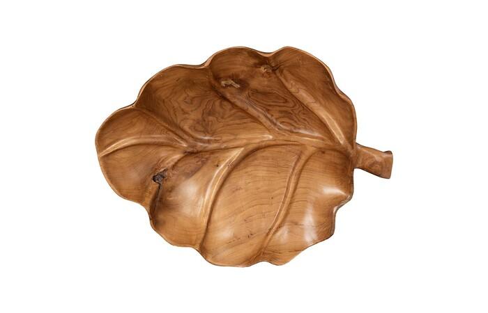 Leaf Bowl, Teak Wood Natural