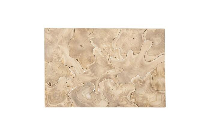Teak Slice Coffee Table, Rectangle, Bleached