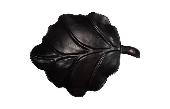 Leaf Bowl, Teak Wood, Black