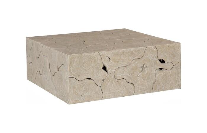 Teak Slice Coffee Table, Square, Oat Finish