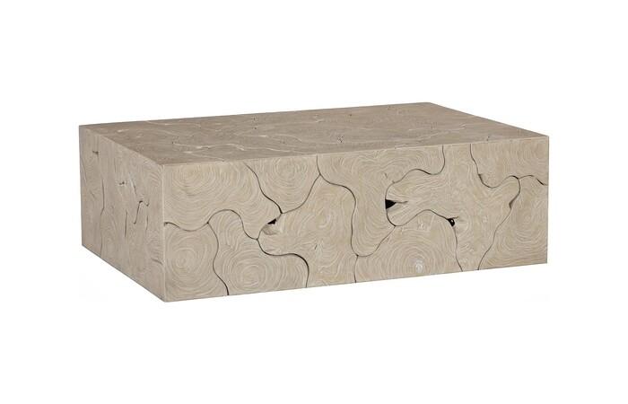 Teak Slice Coffee Table, Rectangle, Oat Finish