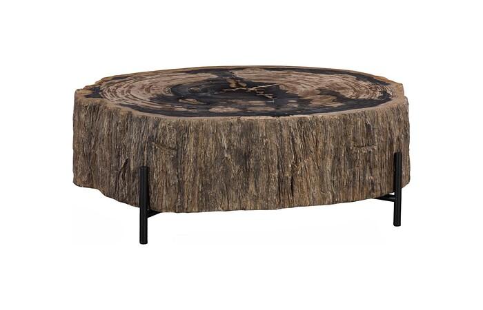 Chaka Petrified Coffee Table, Mixed, With Black Legs