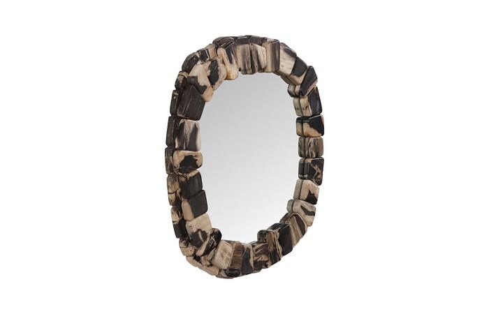 Stacked Pebble Petrified Mirror, Mixed