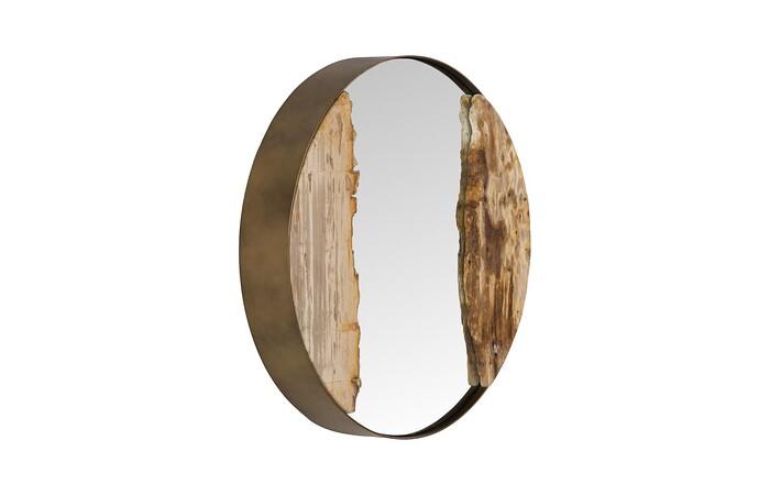 Petrified River Mirror, Brass Frame, Small