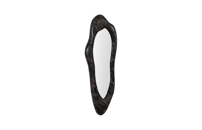 Morphic Petrified Mirror, Wave, Black Frame