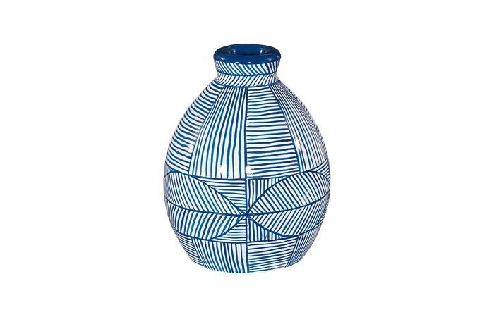 Indigo Mosaic Vase, Short