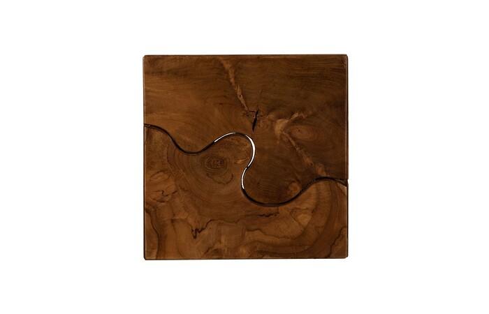 Teak Slice Stool, Square