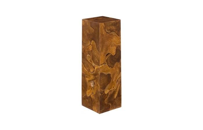 Teak Slice Pedestal, Square, LG