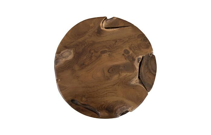 Teak Chunk Side Table, Round