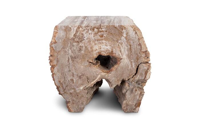 Petrified Wood LG Stool, Rough Sides, Flat Top
