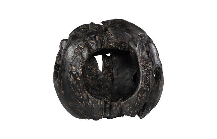Teak Planter, Black, Brown