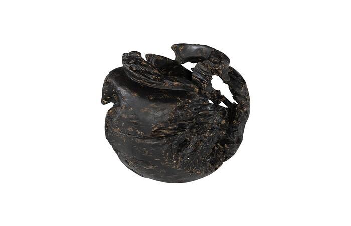 Teak Planter, Black, Brown