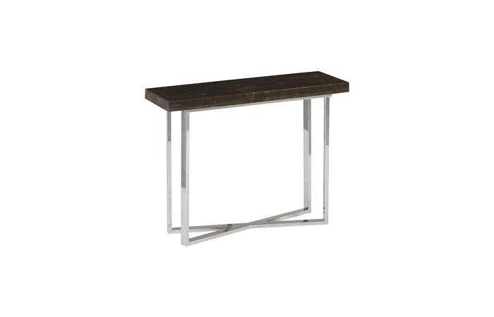 Petrified Wood Console Table, Stainless Steel Base