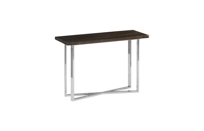 Petrified Wood Console Table, SM, Stainless Steel Base
