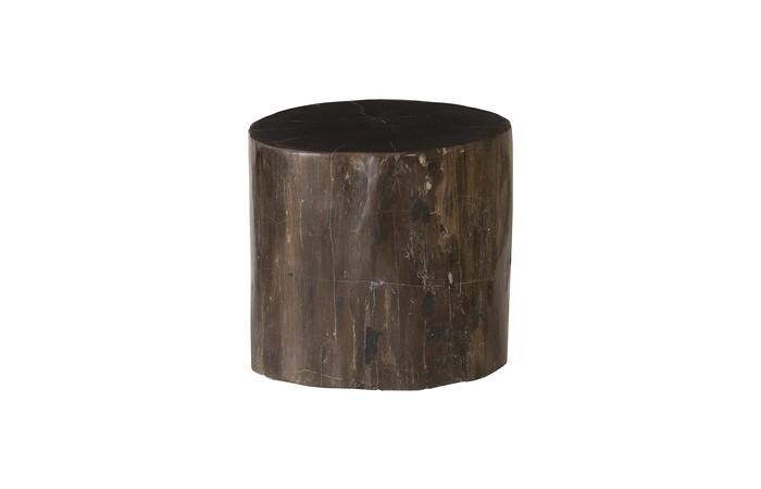 Petrified Wood Stool, Polished Black, Assorted, 12"-13" x 17"-19"h