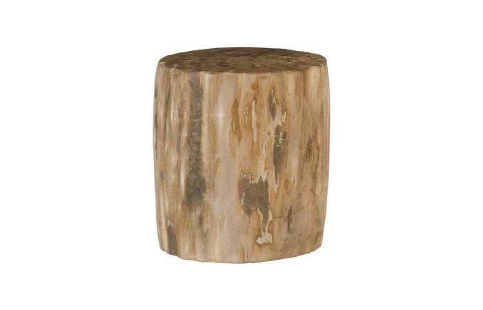 Petrified Wood Stool, Polished Cream, Assorted, 12"-13" x 17"-19"h