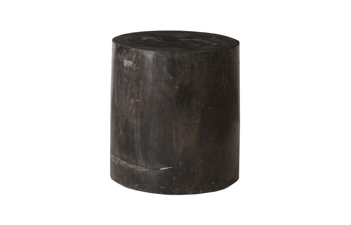 Petrified Wood Stool, Polished , Black , 14"-15" x 17"-19"h , Assorted