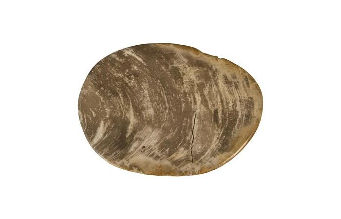 Petrified Wood Stool, Polished Cream, Assorted, 14"-15" x 17"-19"h