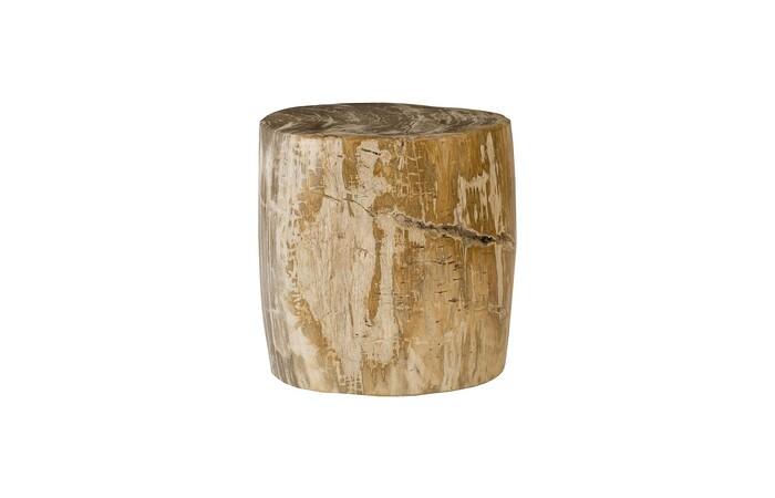 Petrified Wood Stool, Polished Cream, Assorted, 14"-15" x 17"-19"h