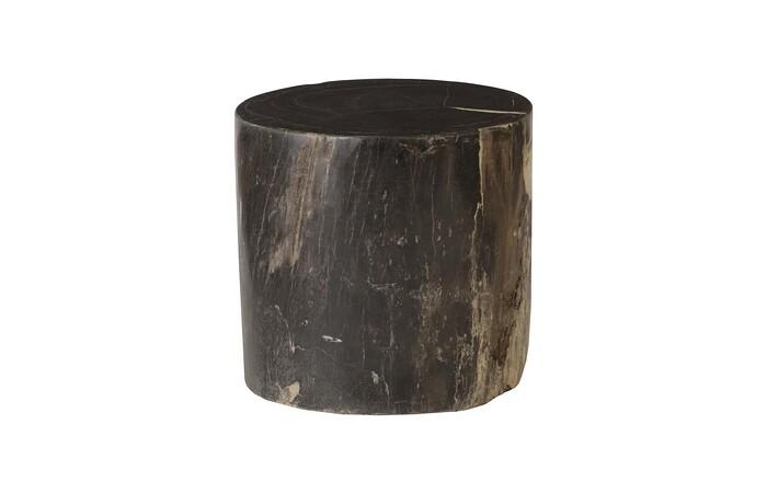  Petrified Wood Stool, Polished, Black , 16"- 20" x 17"-19"h, Assorted