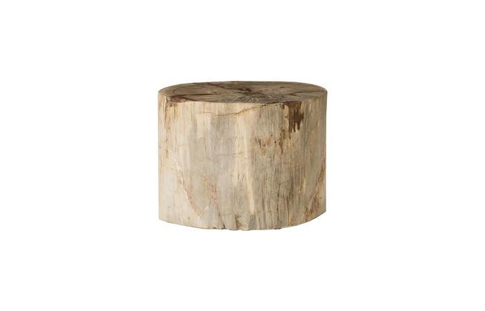 Petrified Wood Stool, Polished, Cream, 16"- 20" x 17"-19"h, Assorted