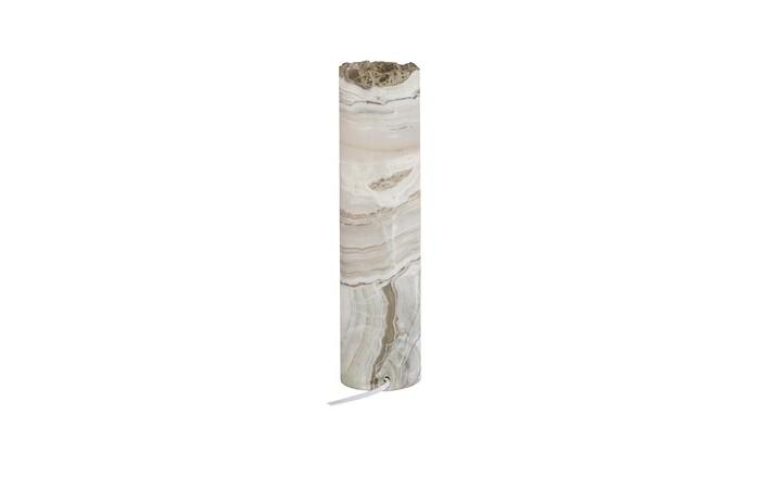 Onyx Cylindrical Lamp, White, Rustic Edge