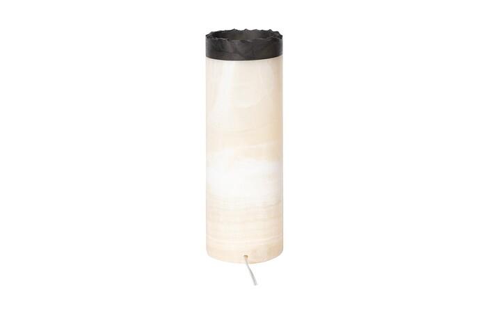 Onyx Cylindrical Lamp, White, Top Black