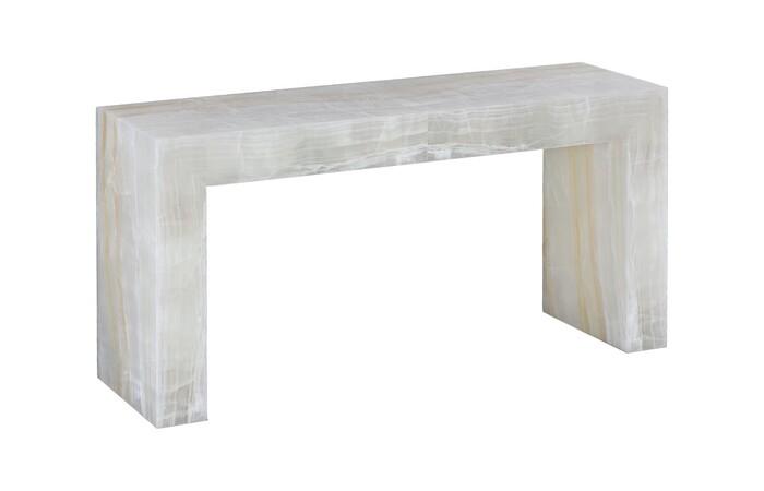Onyx Console Table, Clear White