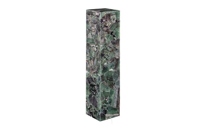 Onyx Lamp Pedestal, Square, Fluorite With Purple