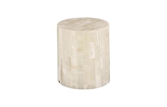 Onyx  Round Side Table, White