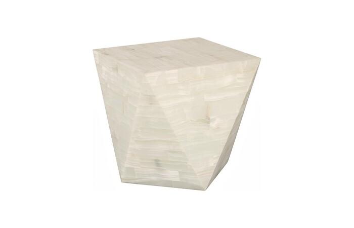 Onyx Conical Side Table, Square, White